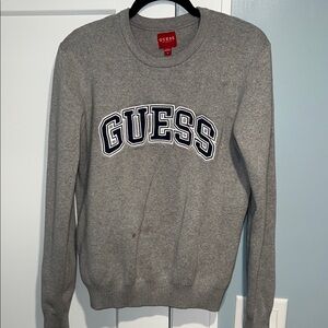 GUESS Gray Crewneck Sweatshirt with Navy Logo